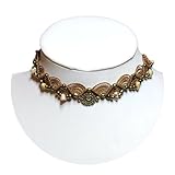 Gargantilla o tiara de Macrame Boho, gargantilla Boho tejida, collar de piedras preciosas, ajustable joyería hippie, joyería Boho, regalo perfecto. (cafe claro, ESTILO BOHO)