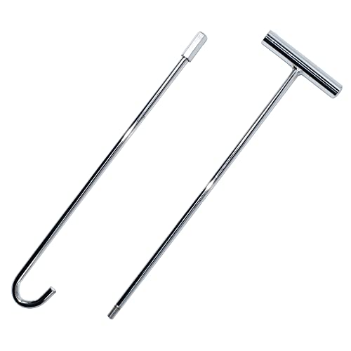 Image of BATDIYOW 32 inches 5th Wheel pin Puller Hook Solid Steel Chrome Plated Wheel pin Puller Stick