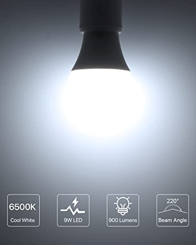 LUTW LED Light Bulbs, E27 Edison Screw Bulbs 60W Equivalent, Cool White 6500K ES Screw in Light Bulb - Image 3