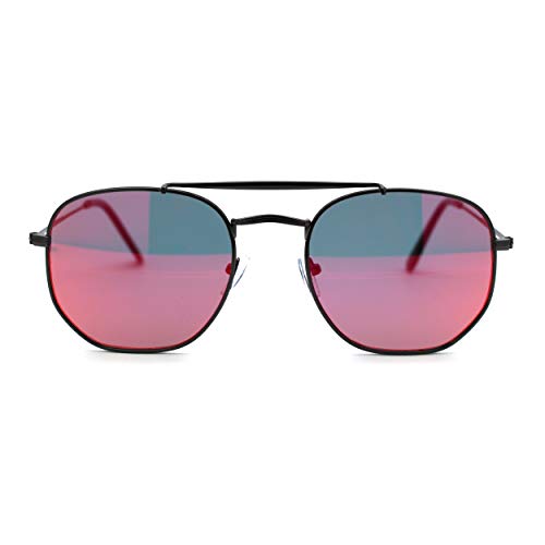Color Mirror Retro Vintage Flat Top Bridge Dad Shade Sunglasses