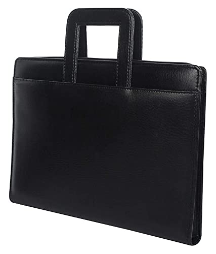 Image of Peeplvalue Premium 20 Leafs 2 Ring Files and Folders IBlack Zipper File Document Bag with Handle for Certificates, Adjustable Handles (20 Leafs-Black Colour)
