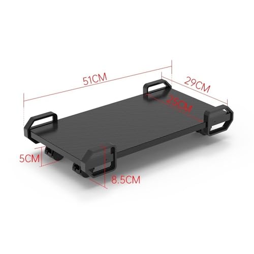 Soporte para CPU de PC de piso con 4 ruedas giratorias y estantes de almacenamiento, soporte móvil para torre de PC para alfombra, soporte para CPU de computadora (Negro) miniatura 2