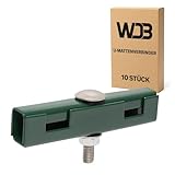 WDB - U-Mattenverbinder Gittermattenverbinder 10er Pack, U-Form, kompatibel mit 656 & 868 – Verzinkt, Grün RAL 6005