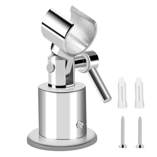 Support Pommeau de douche 180° en métal accroche pommeau de douche réglable en acier inoxydable Support douchette mural universel