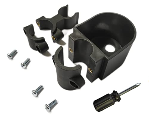 Cane Holder For Rollator Or Walker 6 Piece Set, Extended Cane Holder - Walking Stick Holder,Universal Parts,Cane Clip,With Installation Tool,(1Ea Black) #TOP1