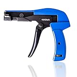 Cable Tie Gun, Fasten and Cut Zip Tie Tool with Steel Handle, for Tightening and Cutting Off Nylon Cable Tie, Plastic Zip Tie, Blue