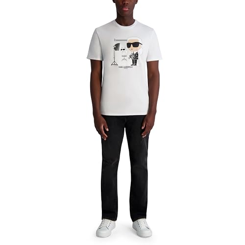 KARL LAGERFELD Men's Short Sleeve Crewneck Karl Choupette Graphic Design T-Shirt2