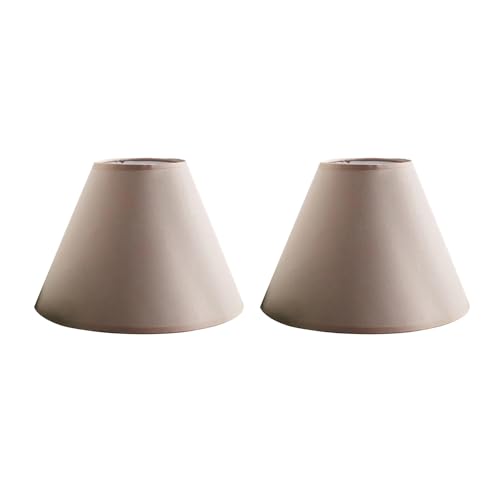 2PK Voltico Adjustable 9 Inch Fabric Coolie Lampshade for Table and Floor Lamps Modern Light Shade (Brown)