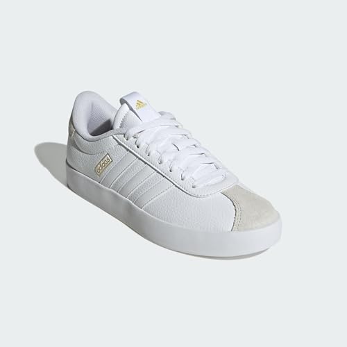 Image of Adidas Women's VL Court 3.0 Shoes, Cloud White Cloud White Grey One, 7 US