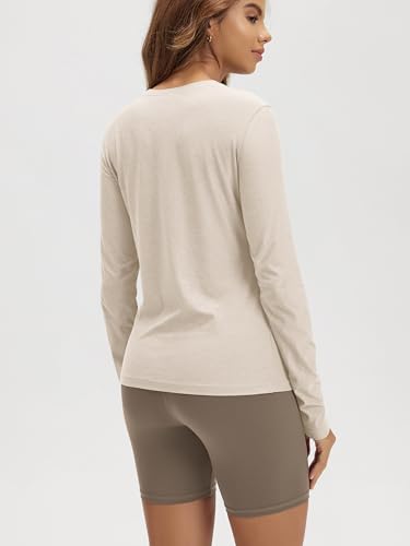 Image of ODODOS Women's Long Sleeve T-Shirt - Ultra Soft odSTRATUM Tech Performance Top UPF 50+ Breathable Crew Neck Pullover