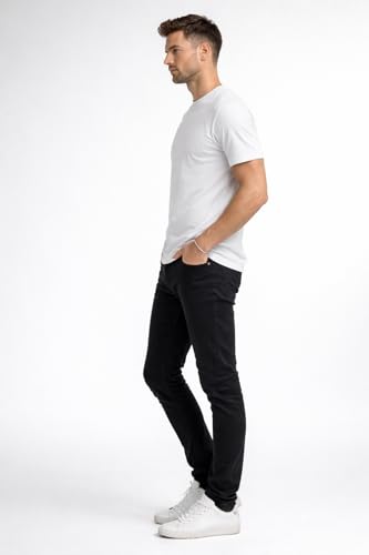 Image of Mens T Shirt Premium Cotton Slim Fit Crew Neck Short Sleeve Casual Basic Tee Soft Breathable Everyday Essential