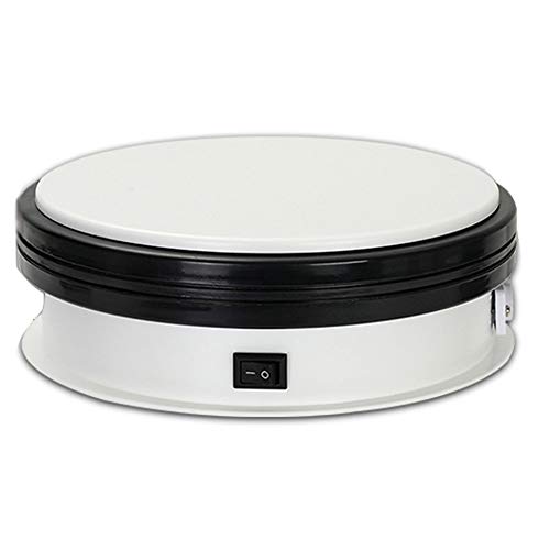 LINGOSHUN Motorized Rotating Turntable,360°All-Round Turntable Display,Round Base Display Stand,Manual/Electric,Easy to Operate/White / 150mm Diameter