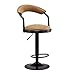 WEHOLY Metal Chair Rotation kann angehoben und abgesenkt Werden Einfache High Stool High Back Rezeption Hocker Cafe Leisure Chair (Farbe: Antik Leder braun, Größe: High)