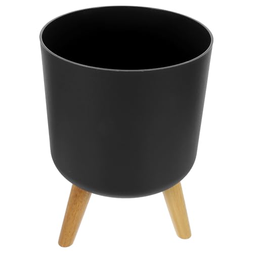 Gadpiparty Maceta para Riego Patas de Madera, Contenedor Grande para Plantas de Interior y Exterior, Diseño Funcional para Decoración de Hogar y Jardín