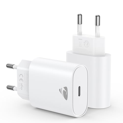 USB C Ladeger&auml;t, 2 Pack 20W USB-C Charger, iPhone Ladeger&auml;t USBC Adapter Stecker Handy ladeger&auml;te PD 3.0, Schnellladeger&auml;t USBC Netzteil f&uuml;r iPhone 17/16/15/14, Netzstecker Ladestecker f&uuml;r Samsung