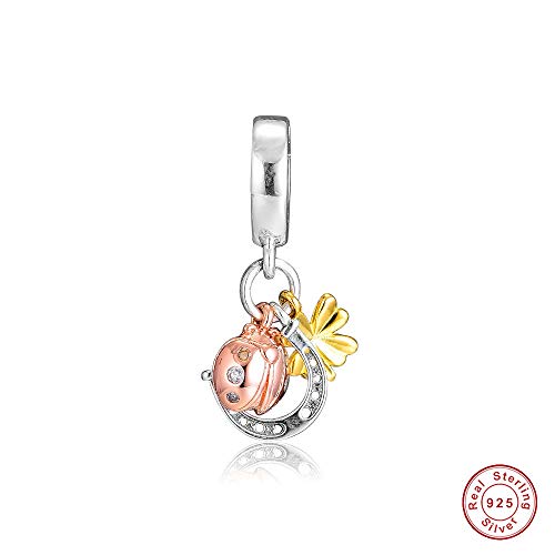 COOLTASTE 2019 - Abalorio de metal mezclado con forma de herradura y mariquita para colgar en brazaletes Pandora