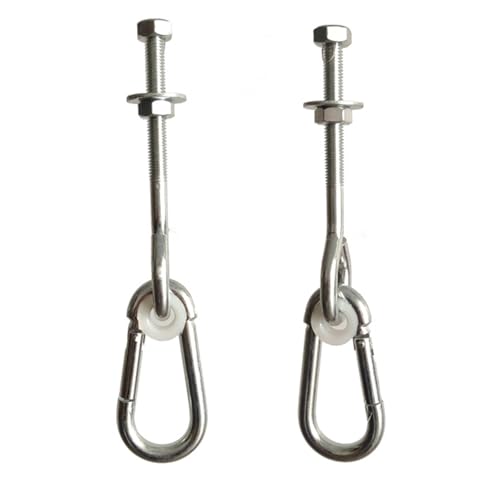 Uppsättning av 2 kraftiga utomhusgungor med väderbeständiga stålkrokar – 300 kg kapacitet – perfekt för trädgård uteplats balkong camping – hängande sittplatser för ultimat avkoppling