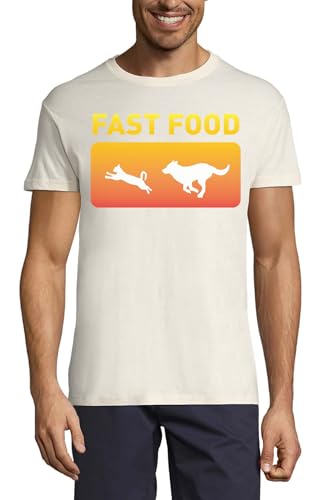 T-shirt humour chat et chien cadeau original en coton pour homme