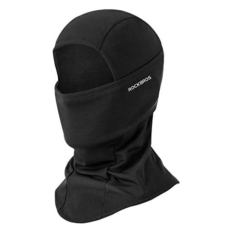 ROCKBROS Ski Mask Windproof Cycling Balaclava Thermal Neck Gaiter Full Face Mask Warm Polar Fleece Headwear Mulfifunctional Scarf Skiing Motorcycling Fishing Black Cover