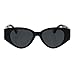 Womens Mod Thick Plastic Arm Cat Eye Retro Sunglasses All Black