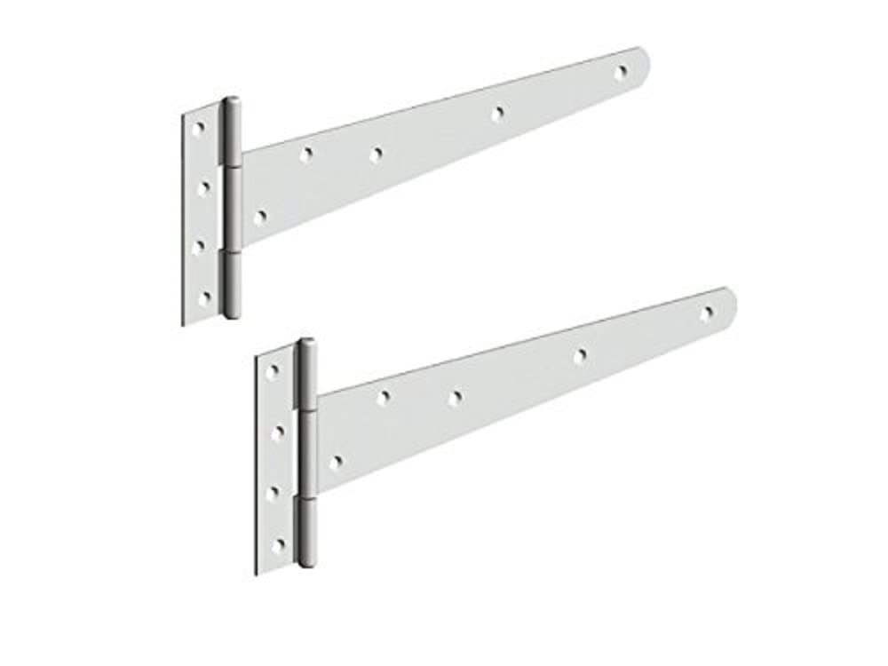 Merriway BH02024 (2 Pcs) Heavy Duty Tee Hinge, Bright Zinc Plated 450mm (18 inch) - Pack of 2 Pieces, 450 mm