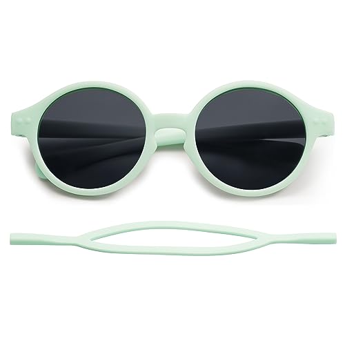 SOJOS Baby Polarized Sunglasses with Strap Round UV400 Protection Toddler Girls Boys Age 0-24 Months SK5613A
