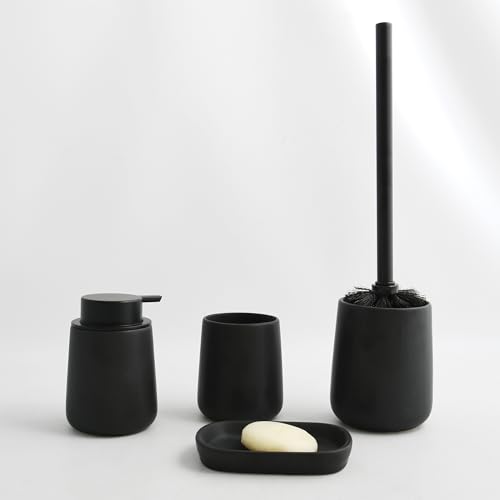 MSV - Distributeur de Savon Céramique Maonie - Noir Mat - Design Élégant et Moderne - pour Salle de Bain et Cuisine - Rechargeable et Pratique - Idéal pour Usage Quotidien – vue 3
