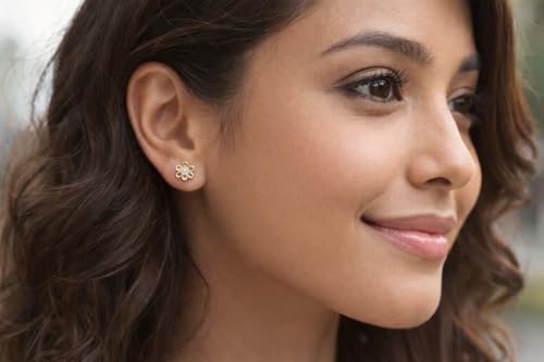 Image of 12 Pairs Stud Earrings Set for Women & Girls | Pearl, Bow, Flower & Square Designs Earrings Combo | Lightweight, Skin Friendly Daily Wear Jewelry