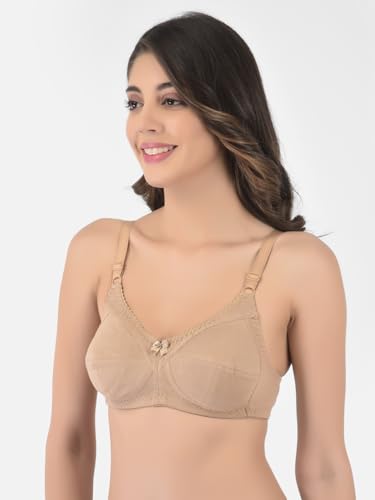 Image of Softline Women's Cotton Blend Wire-Free Non-Padded | Full Coverage Bra Combo | Comfortable & Breathable Everyday Wear (Pack of 2)