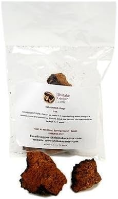 Dried Chaga Medicinal Mushroom Tea - 1 Oz Dry European Chaga Fungi: Makes 4 Cups of Healing Herbal Tea