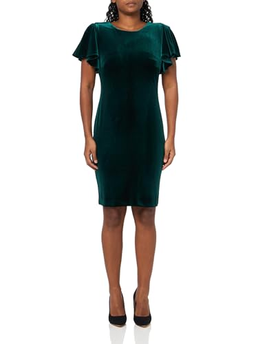 Tommy Hilfiger Women's Flutter Sleeve High Neck Sheath Mini Dress