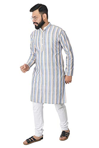 Image of Men's Cotton Long Kurta (Broad Lining)