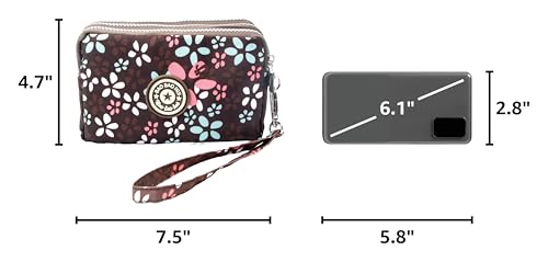 Image of BIAOTIE Large Capacity Wristlet Wallet - Women Printed Nylon Waterproof Handbag Clutch Purse