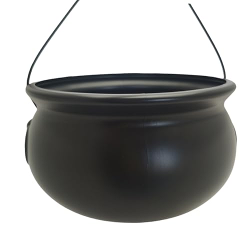 Large 12" Black Cauldron Kettle Bucket Witch Candy Bowl Halloween Trick or Treat Party Decoration by HEMLBOYW - Used condition - Image 5