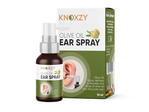Knoxzy Olive Oil Ear Spray, Wax Removal Natural Spray for Infections & Pain Softener Relief Clinically Tested - 10 ml x 3 option