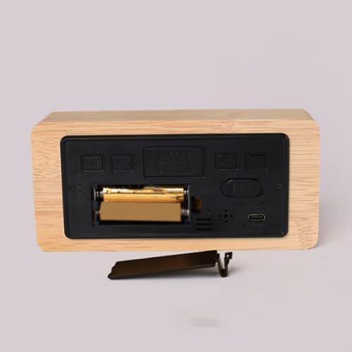 Reloj de escritorio de madera resistente y compacto con pantalla digital nitidez premium 8