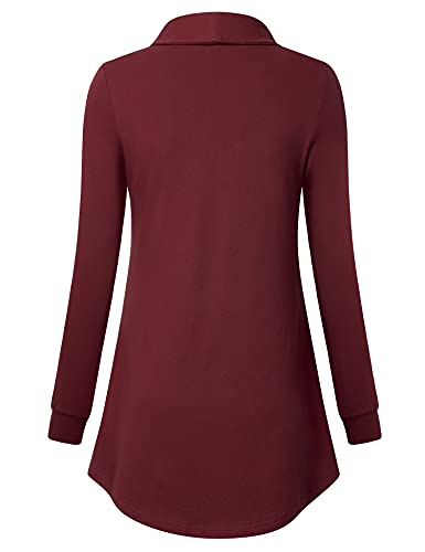 Image of VALOLIA Women's Casual Swing Sweatshirt Long Sleeve Zipper Lapel Fashion Pullover Tunic