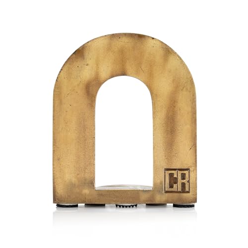 Craftsman Road CR-BAB-BR-2 Brick Arch Bookends Set, Antique Brass Book Ends, 2 Decorative Bookends For Shelves Or Bookcase, Cast Iron Bookends thumb #5