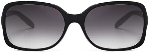 JM Classic Bifocal Reading Glasses Square Stylish Gradient Sunglasses Readers for Women +2.5 Black - 1