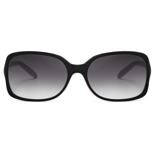 JM Classic Bifocal Reading Glasses Square Stylish Gradient Sunglasses Readers for Women +2.5 Black