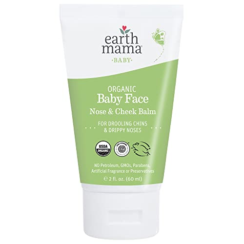 Image of Earth Mama Organic Baby Face Nose & Cheek Balm for Dry Skin Natural Petroleum Jelly Alternative, 2-Fluid Ounce