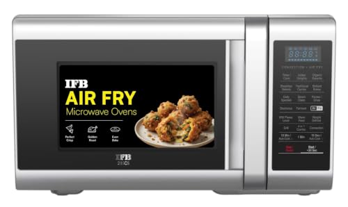 Image of IFB 28 L Convection Microwave with Air Fry, Grill & Multi-Stage Cooking, Fermentation, Homemade Paneer /Ghee Modes, 300 Auto Cook Menus (28SC5, Silver, Weight Defrost, Steam Clean, 10 Power Levels)