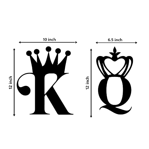 Image of eCraftIndia King Queen Love Wooden Wall Decor for Living Room Bedroom| Home Wall Decor Items| Wall Art for Home Decor Valentine Gift for Girlfriend Boyfriend Husband Wife Her Him| Valentine Decoration