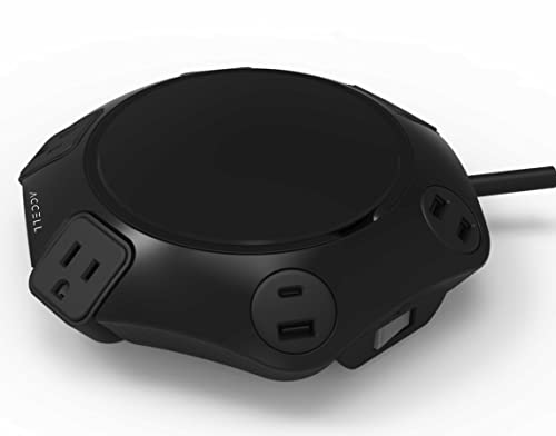 Exclusive Discount 60% Price Accell Power Office Surge Protector - IoT Hub Holder for Echo Dot and Google Home Mini with 4 AC Outlets, 3 USB-A and 1 USB-C Ports, Black, 16ft Cord D080B-043B