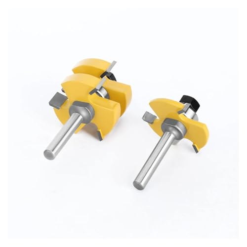 1 jeu de fraises à rainure et languette à tige de 8 mm, for assemblage de rainures en T, for outils de coupe du bois