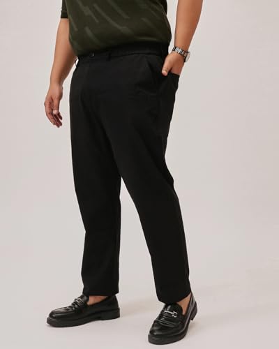 Image of Plus Size Men Stretchable Chino Pants Pure Cotton Casual Trousers for Men
