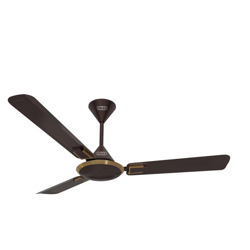POLAR Winstyle 1200MM 52 Watt Ceiling Fan For Home - Smoke Brown | 1 Star Rated Ceiling Fan With 210 CMM High-Speed Air Delivery | Fan For Home, Bedroom & Living Room - With 2 Years Warranty