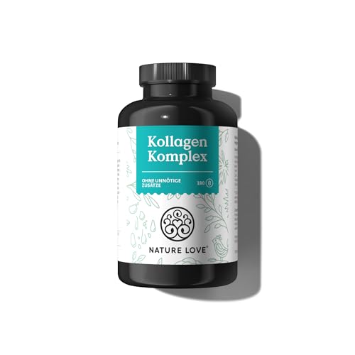 NATURE LOVE® Kollagen Komplex – 180 Kapseln – mit Hyaluron, Biotin, Selen, Zink, Vitamin C aus Acerola & Silicium aus Bambusextrakt – Collagen hochdosiert – laborgeprüft und in Deutschland produziert NATURE LOVE® Kollagen Komplex – 180 Kapseln – mit Hyaluron, Biotin, Selen, Zink, Vitamin C aus Acerola & Silicium aus Bambusextrakt – Collagen hochdosiert – laborgeprüft und in Deutschland produziert