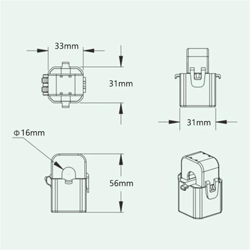Medidor multifunción de potencia trifásico con pinza amperimétrica AC0-200A miniatura 6