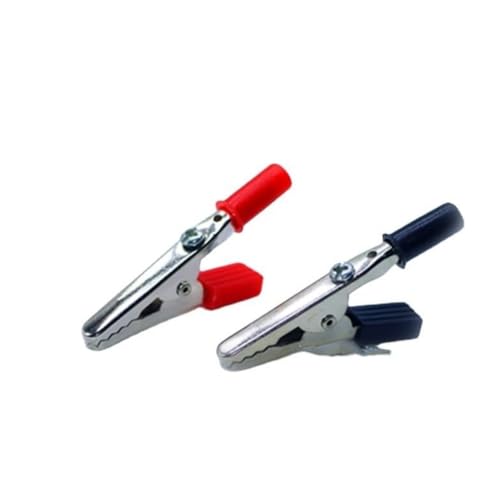 Image of Alligator Clips, 10Pcs Red & Black, 50mm Metal, Spring-Loaded, Compact, Hardware Clamp Vise